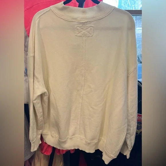 NWT Free People We The Free Palm Spring Turtleneck Graphic Pullover ivory - S, M - Picture 8 of 10